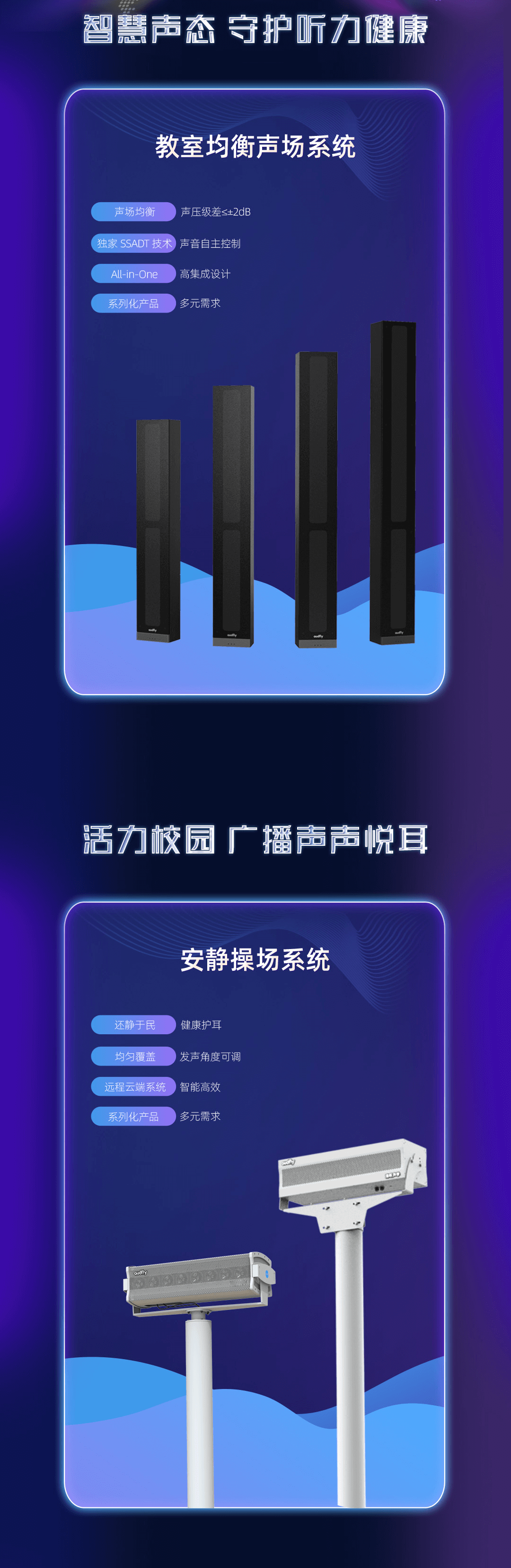 操場(chǎng)定向音箱，教室音響均衡擴(kuò)聲