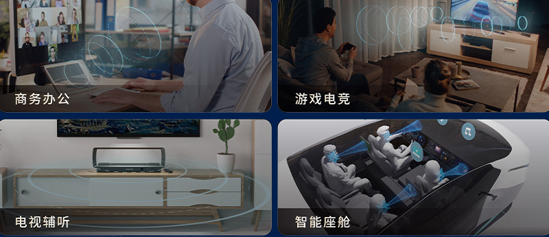 定向音響聚音屏技術已廣泛應用于  　　商務辦公、居家娛樂、老年人輔聽等場景