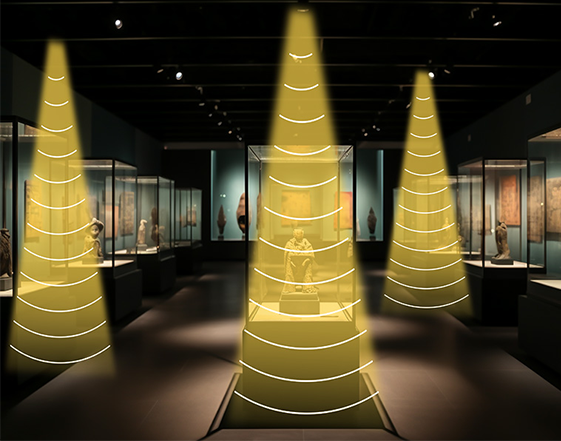 展覽館定向音響為展區(qū)參觀者提供定向語(yǔ)音講解信息。